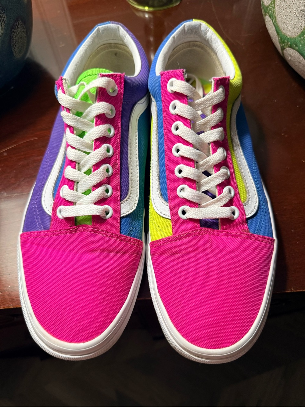 Vans|Old Skool Neon Color Block|Canvas Low-Top Sneakers| Men 9.5